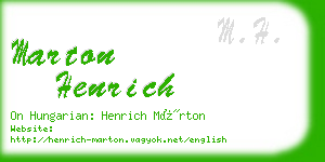 marton henrich business card